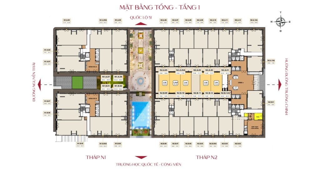 mặt bằng tầng 1