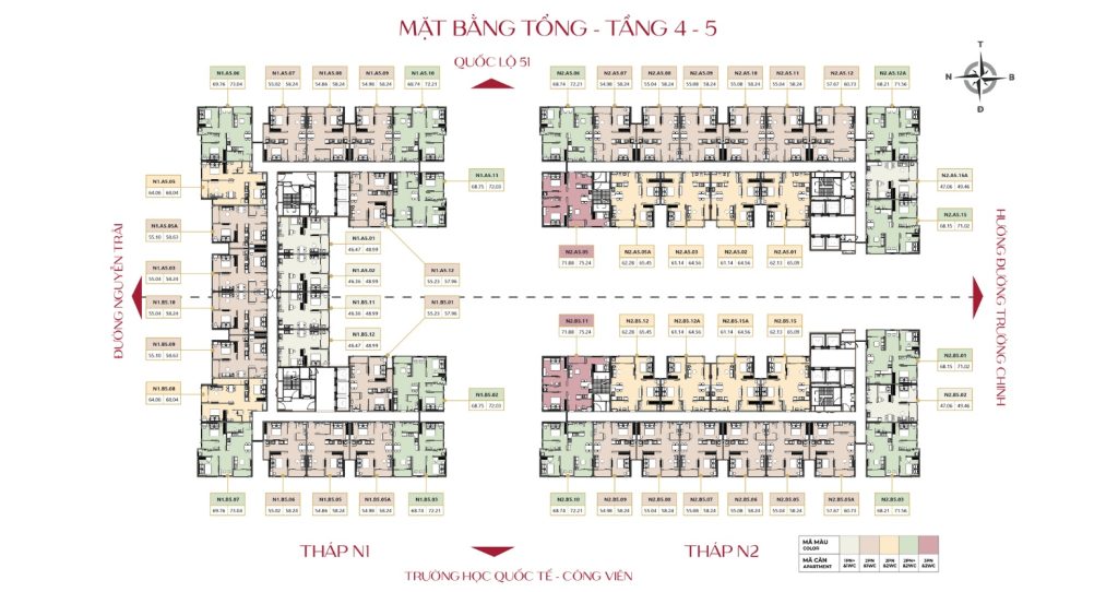 mặt bằng tầng 4 5