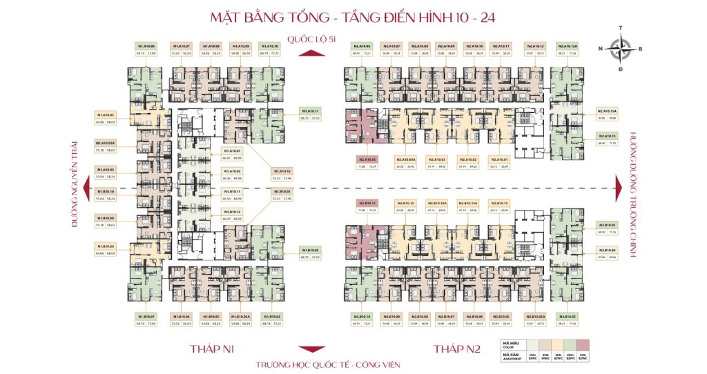 mặt bằng tầng 10 -24